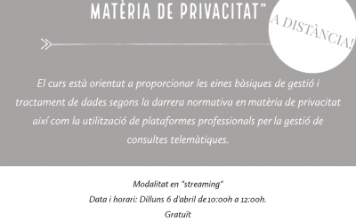 Xerrada “La nova regulació europea en matèria de privacitat”