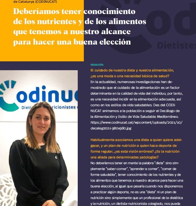 Entrevista a la Dra. Roser Martí, presidenta del CoDiNuCat