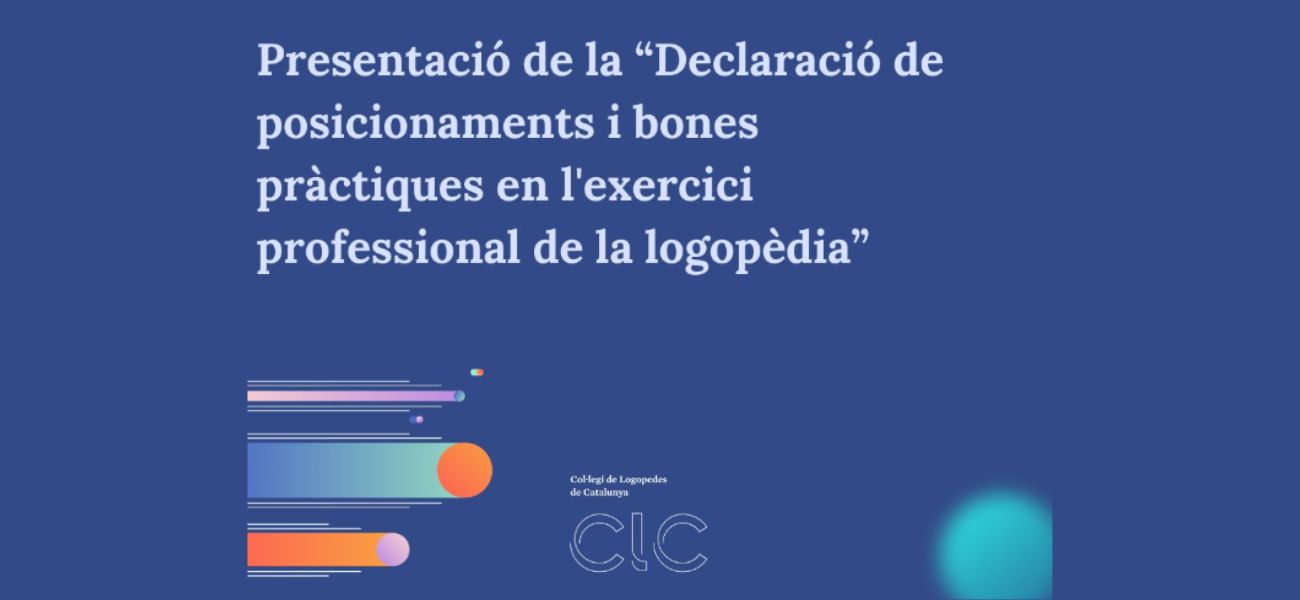 El CODINUCAT assisteix a la presentació de la Declaració de Posicionaments i Bones Pràctiques en Logopèdia