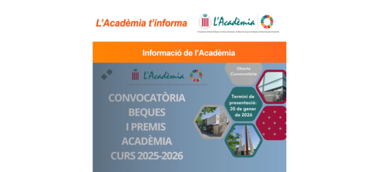 L’Acadèmia convoca els seus premis institucionals del curs 2025-2026
