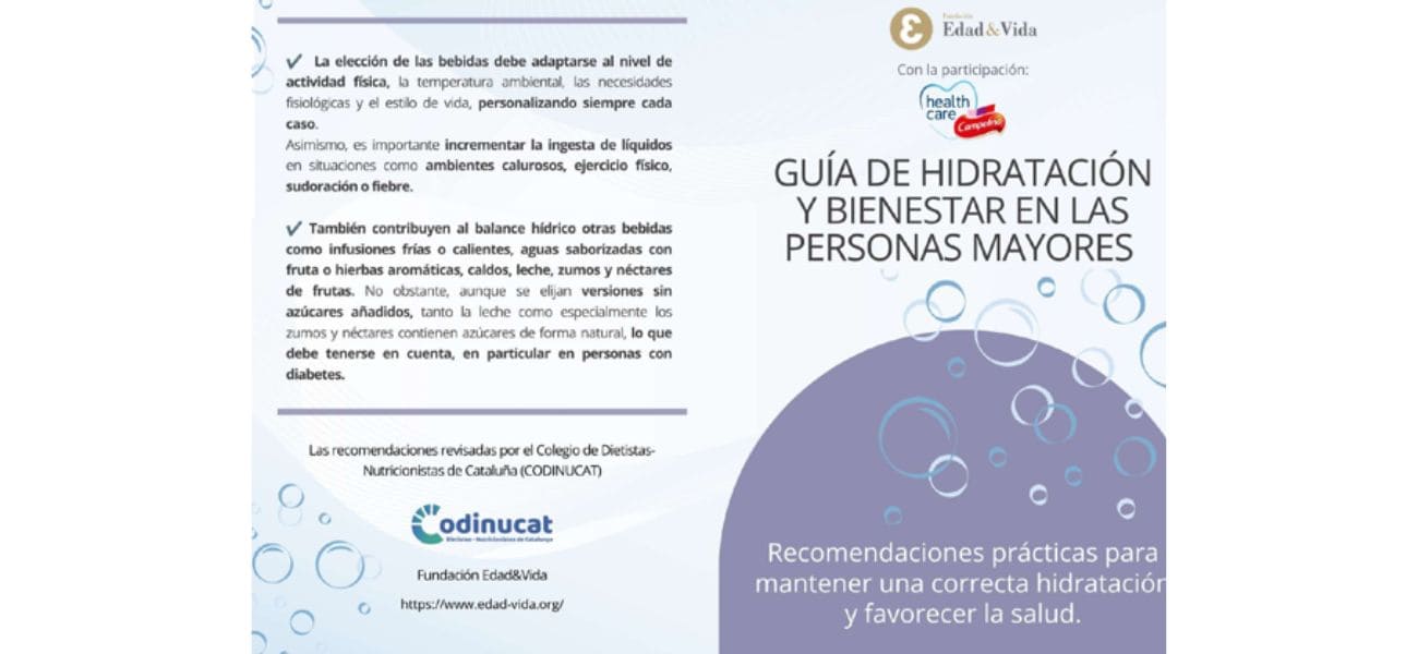 El CoDiNuCat col·labora en una guia per promoure una correcta hidratació de les persones grans